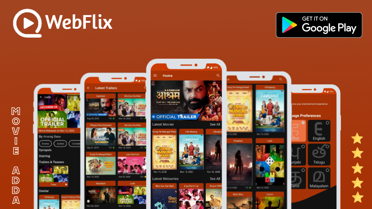 WebFlix - Web Series and Movie Trailers